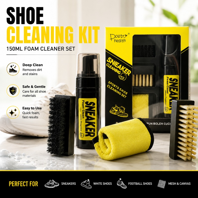White Sneaker Care Kit - طقم تنظيف الأحذية 150 مل منظف
