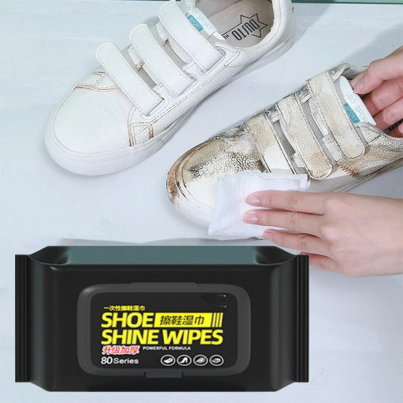 White Sneaker Care Kit - مناديل تنظيف الأحذية الخارجية المحمولة -