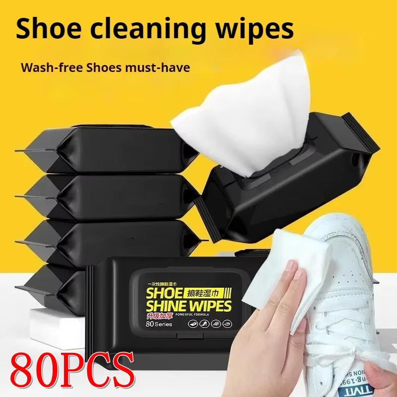 White Sneaker Care Kit - 12/30/80 قطعة مناديل تنظيف الأحذية الرياضية