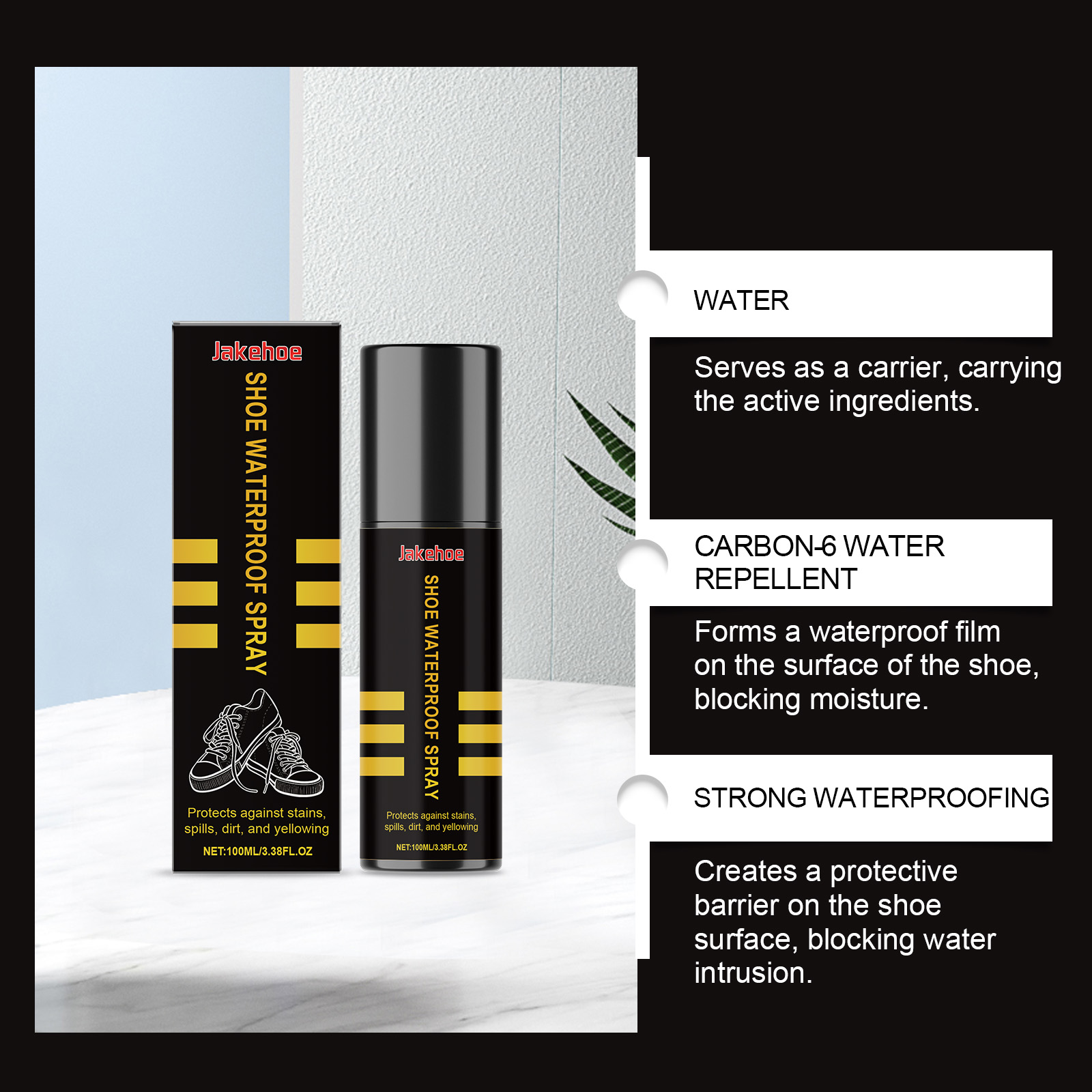 White Sneaker Care Kit - رذاذ واقي للأحذية مضاد للماء، رذاذ