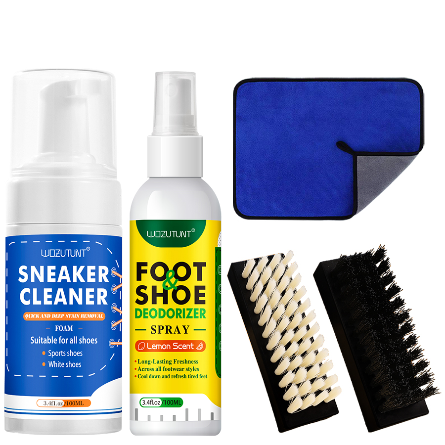 White Sneaker Care Kit - مجموعة أدوات تنظيف الأحذية البيضاء، رغوة